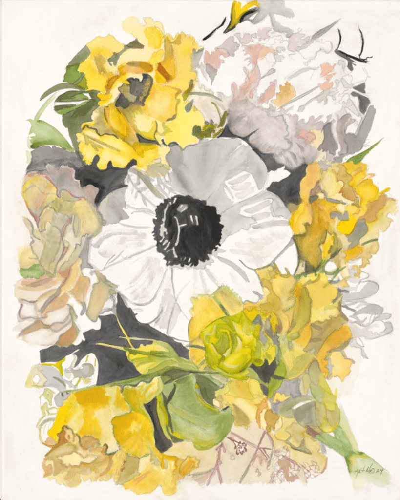 white flower anemone